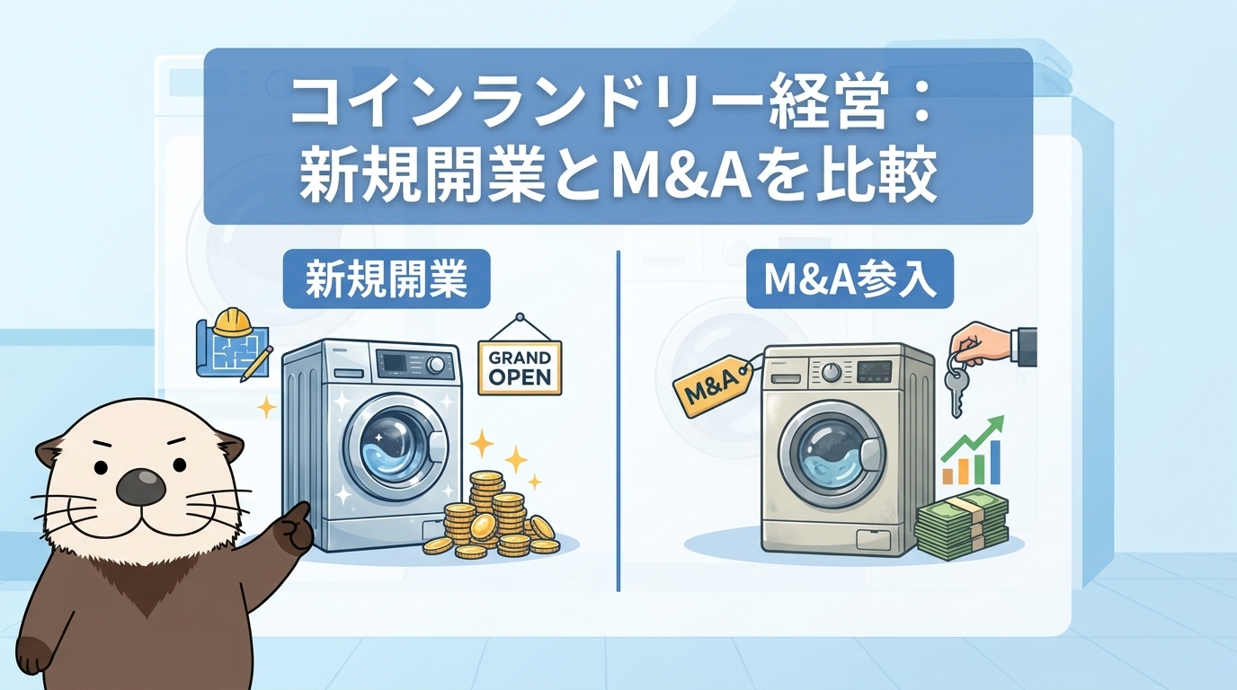 【比較】コインランドリー経営は儲かる？新規開業とM&A参入を比較