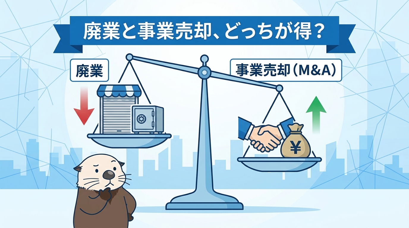 【比較】会社をたたむ前に。廃業と事業売却（M&A）はどっちが得？